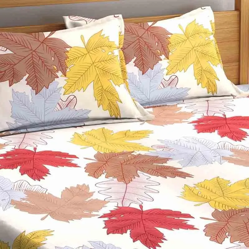 Maple Leaf Bedsheet (Multicolor) - 180 GSM media 5