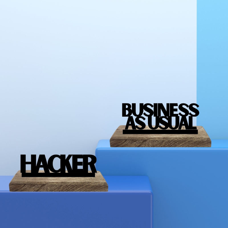 BizTech Blend Typography Showpiece - Set Of Two