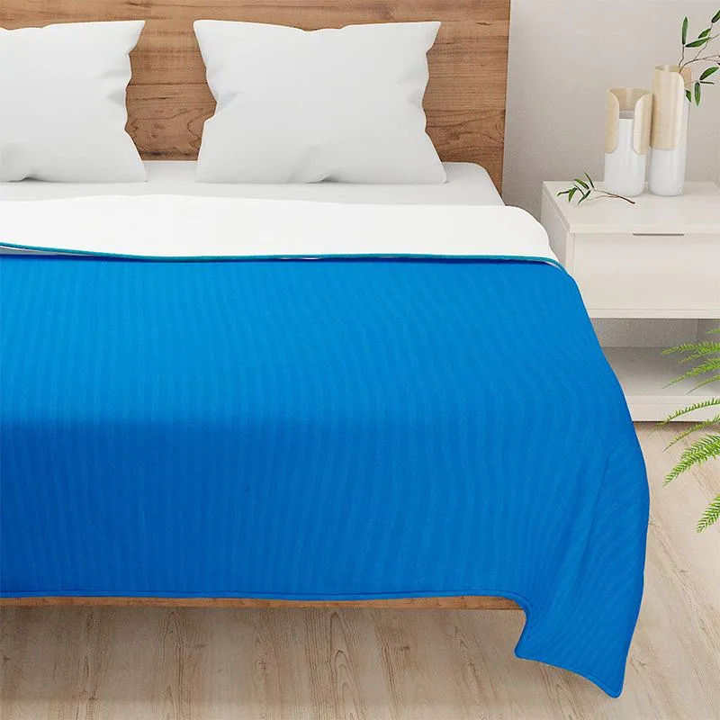Swayam Zinni Solid Cotton Dohar (Blue) - 110 GSM media 3