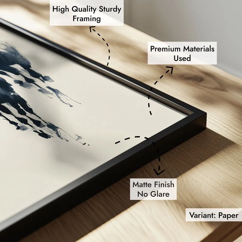 Rustic Horse Family Wall Painting With Black Frame media 9