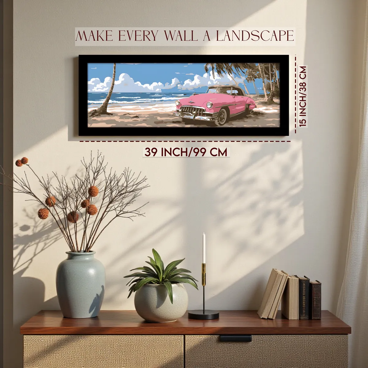 Sandora Classic Car Beachside Wall Art With Frame media 2