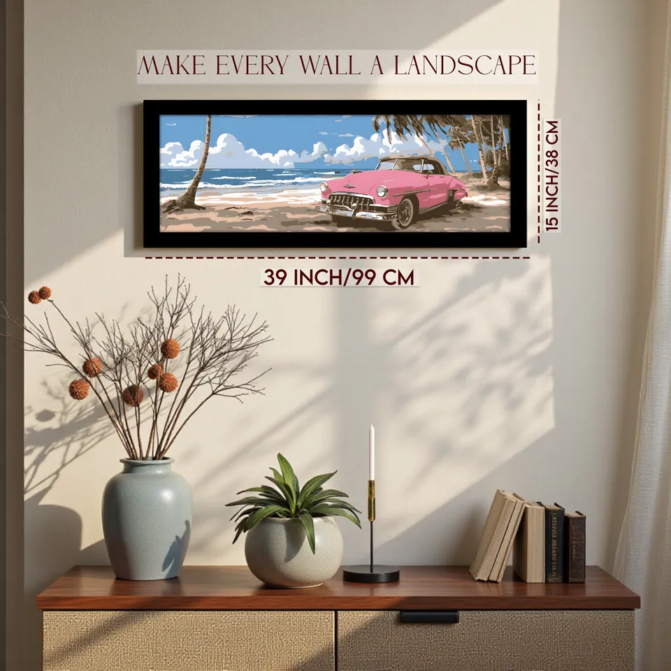 Sandora Classic Car Beachside Wall Art With Frame media 2