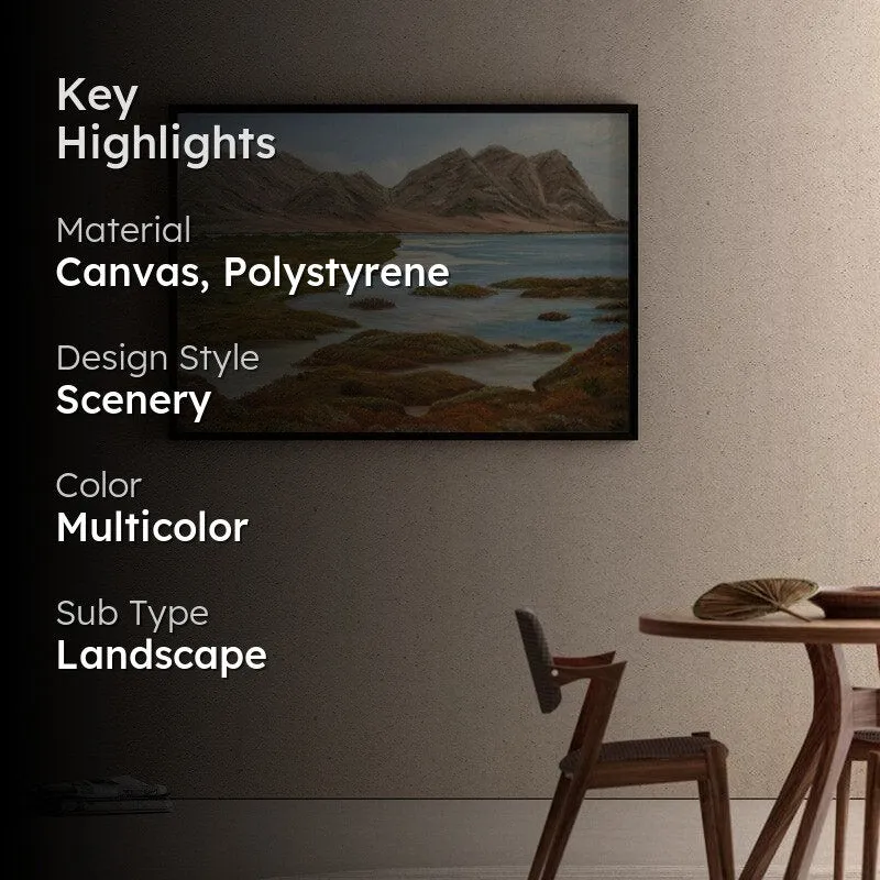 Salt Marsh Canvas Wall Painting - Black Frame media 2