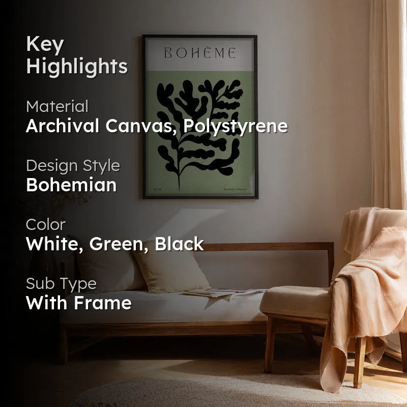 Verdant Muse Canvas Wall Painting With Black Frame media 2