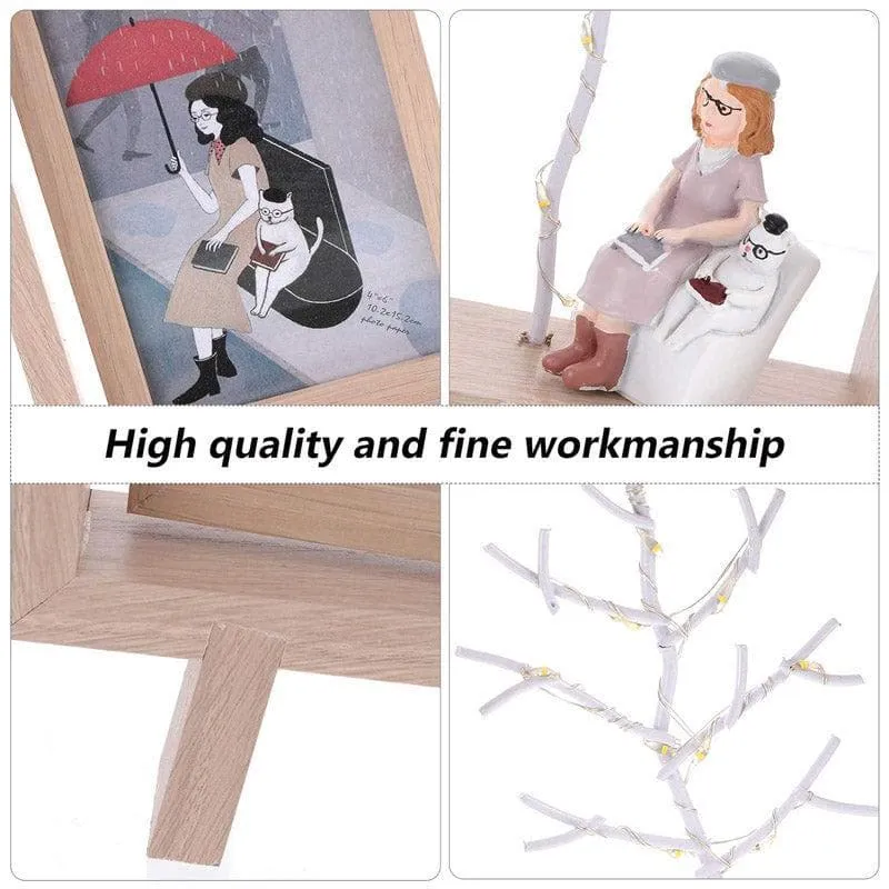 Girl Await Photo Frame With LED Light media 6