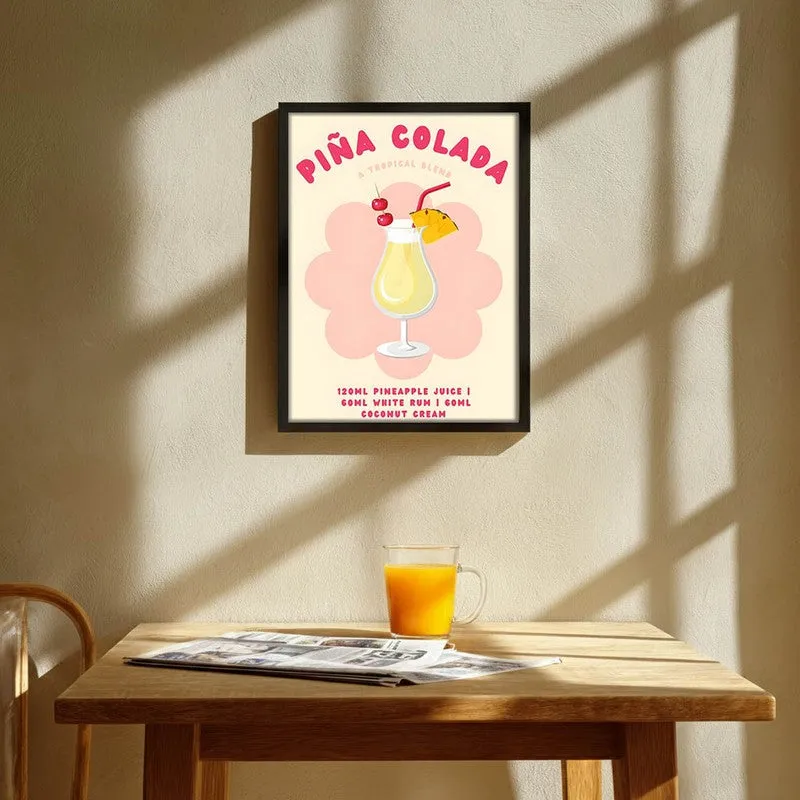 Pina Colada Archival Canvas Wall Art - Black media 1