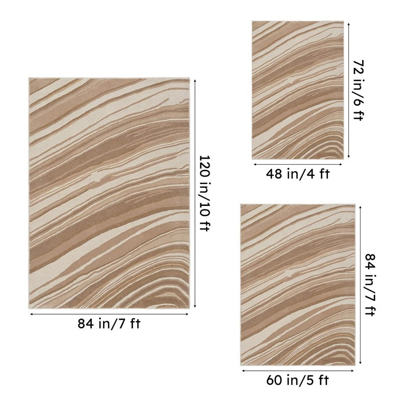 Bastet Hand Tufted Abstract Wool & Nylon Carpet - Beige media 15