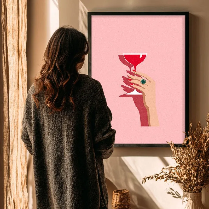 Pink Palette Canvas Wall Painting - Black Frame media 4