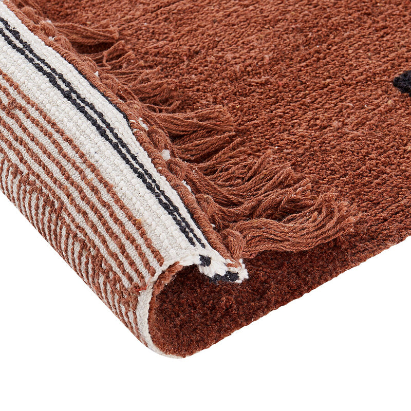 Polka Drops Tufted Cotton Area Rug - Brown media 5