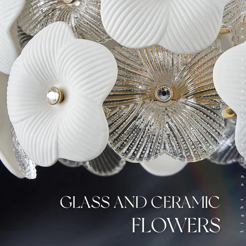 Petal Parade Glass and Ceremic Ceiling Lamp media 5