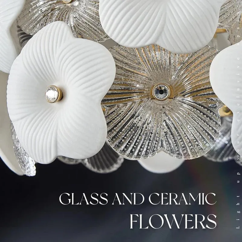 Petal Parade Glass and Ceremic Ceiling Lamp media 5