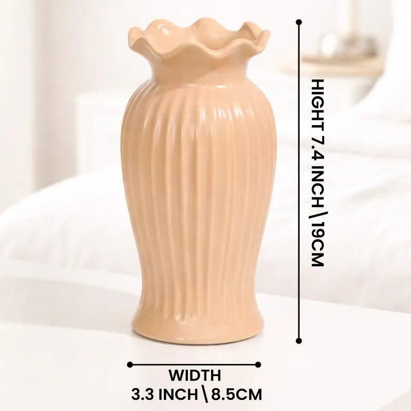 Mist Maven Ceramic Vase - Coffee media 8