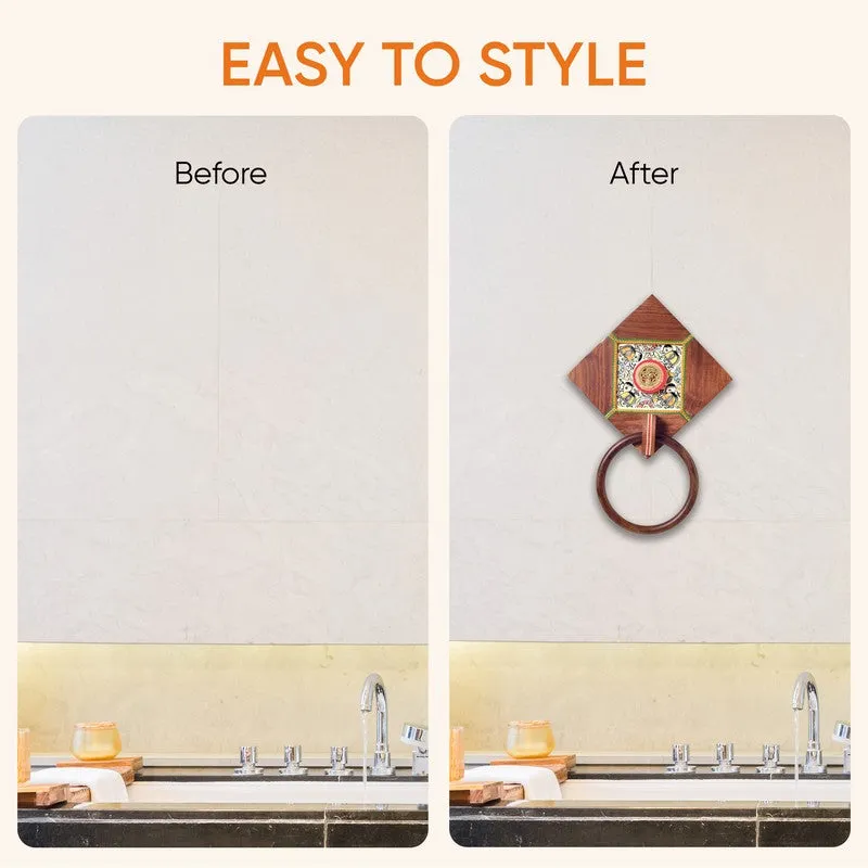 Gitika  Brass & Wood Towel Hanger media 6