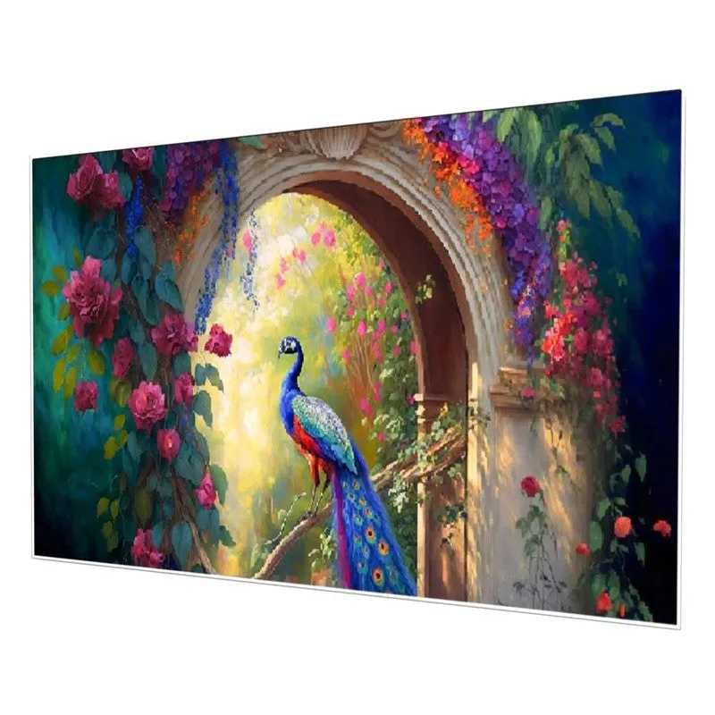 Peacock Majesty Canvas Wall Painting With Frame media 5