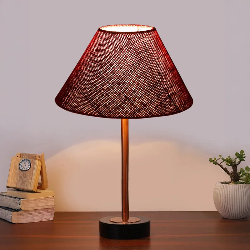 Sienna II Rodin Wooden Table Lamp - Maroon,Copper,Black media 2