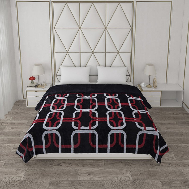 Monte Carlo Block Mosaic Reversible Blanket - 850 GSM - Queen/Double