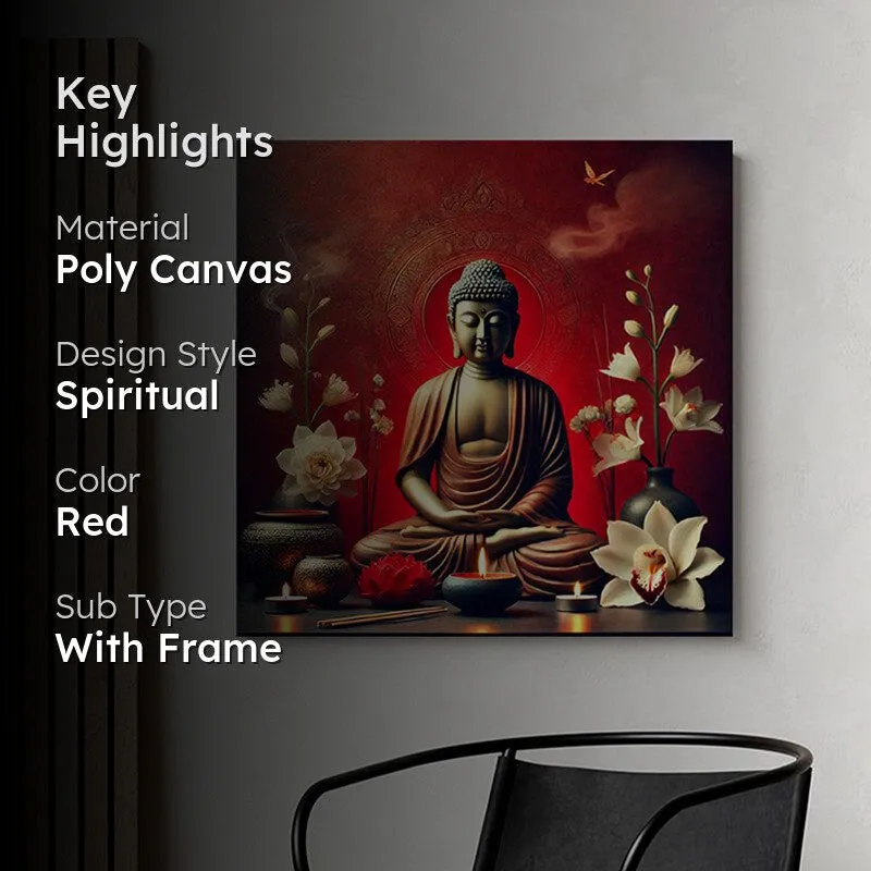 Candlelit Buddha Meditation Wall Painting media 2