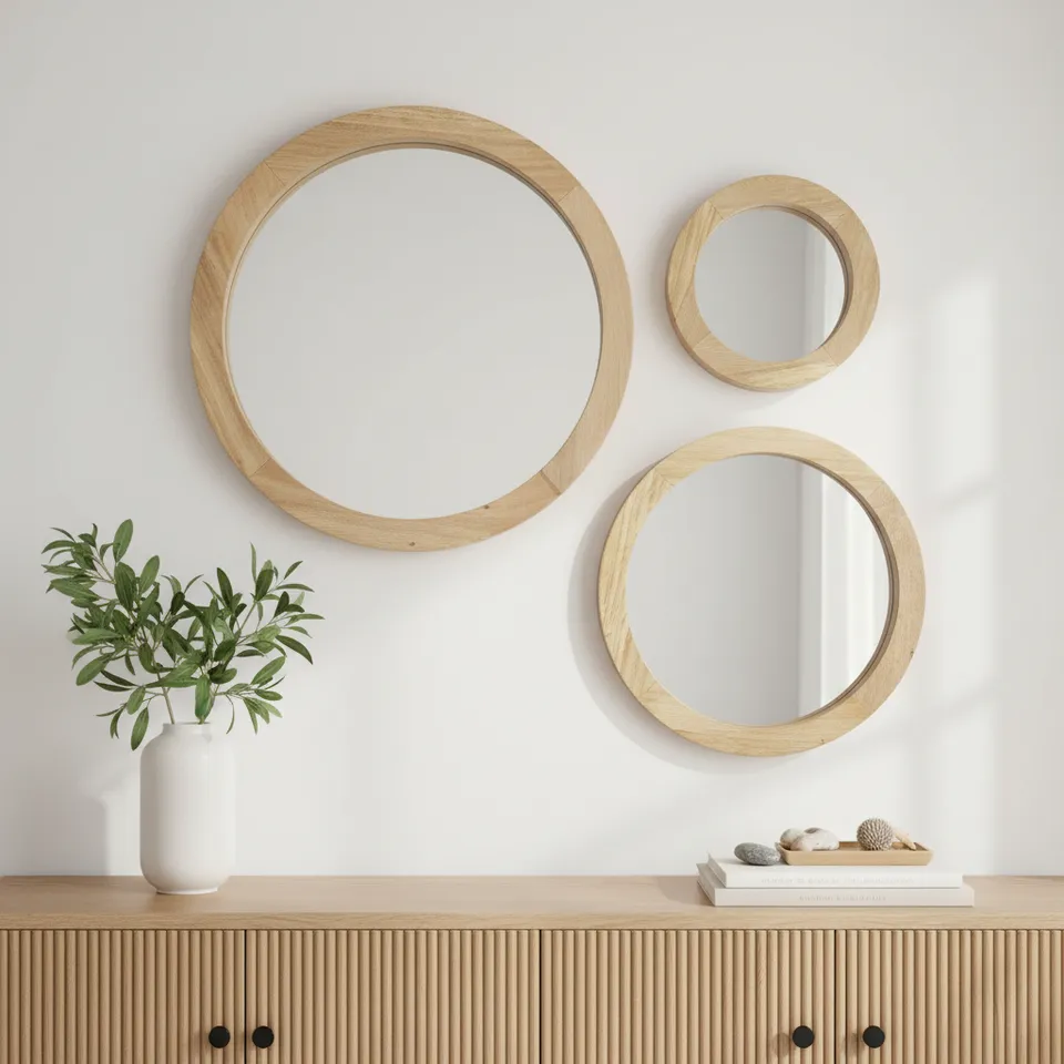 Satomi Wall Mirror (Beige) - Set Of Three media 1