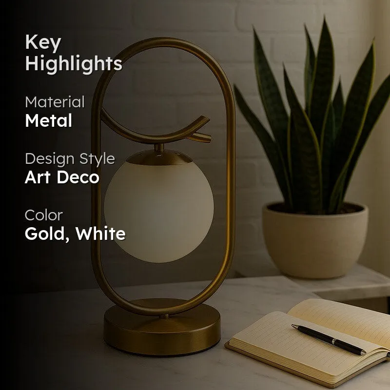Halora Metal Table Lamp - Gold,White media 2