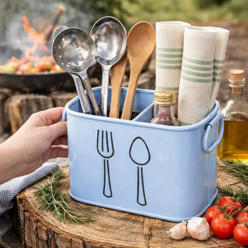 KitchenPro Rust-Free Cutlery Stand - Blue media 1