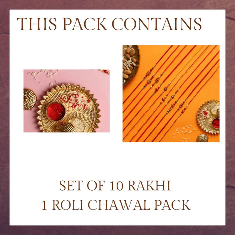 Rakshya Rakhi with Roli Chawal - Eleven Piece Set media 3