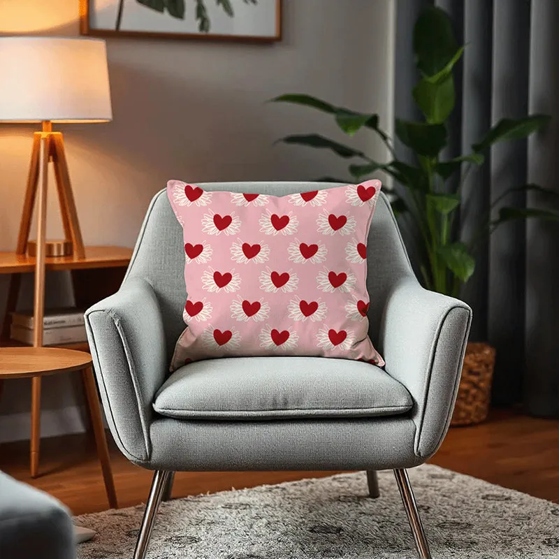 Winged Hearts Printed Velvet Cushion Cover media 4