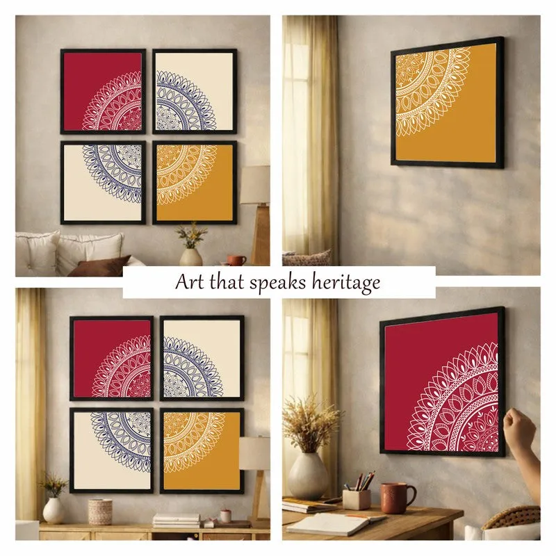 The Art of Stillness Paper Wall Painting - Set Of Four media 7