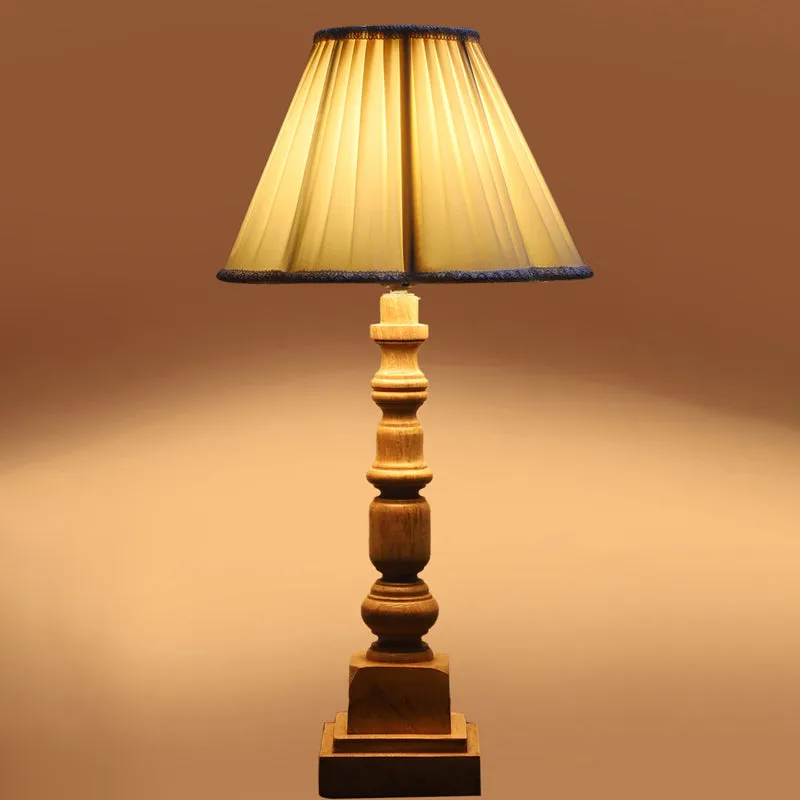 Pleatra I Arbor Wooden Table Lamp - Ivory,Brown media 5