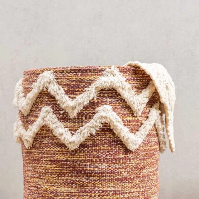 Thira Chevron Natural Fiber Laundry Basket media 4