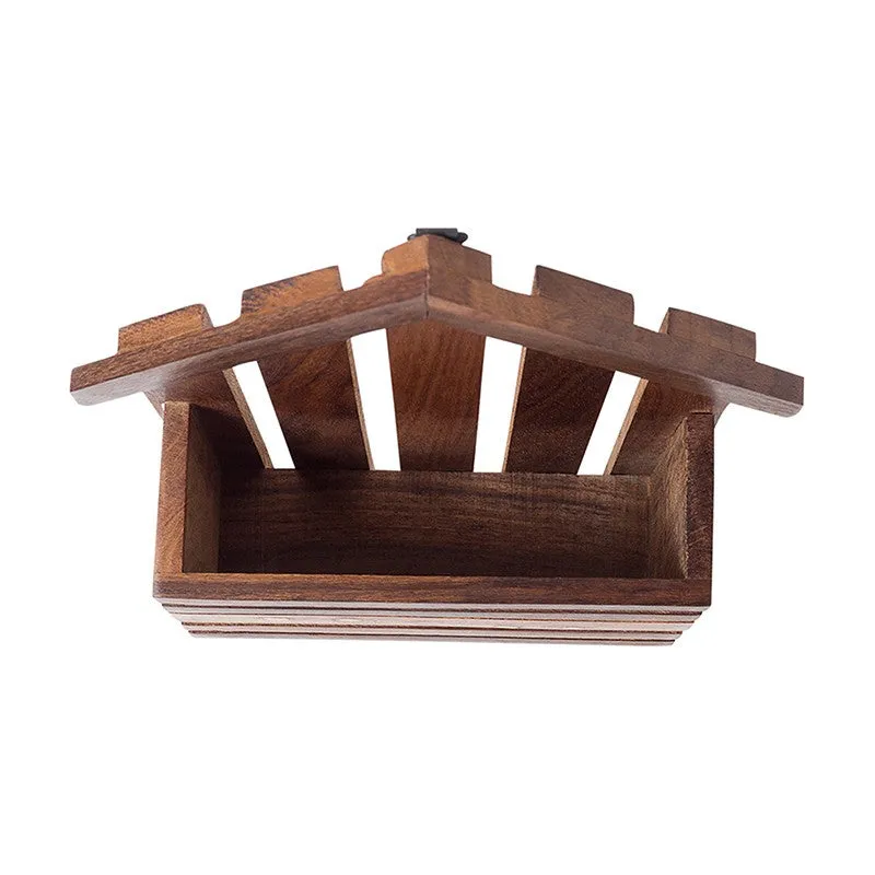 Hold & Hang Wood Magazine Holder With Key Hook media 7