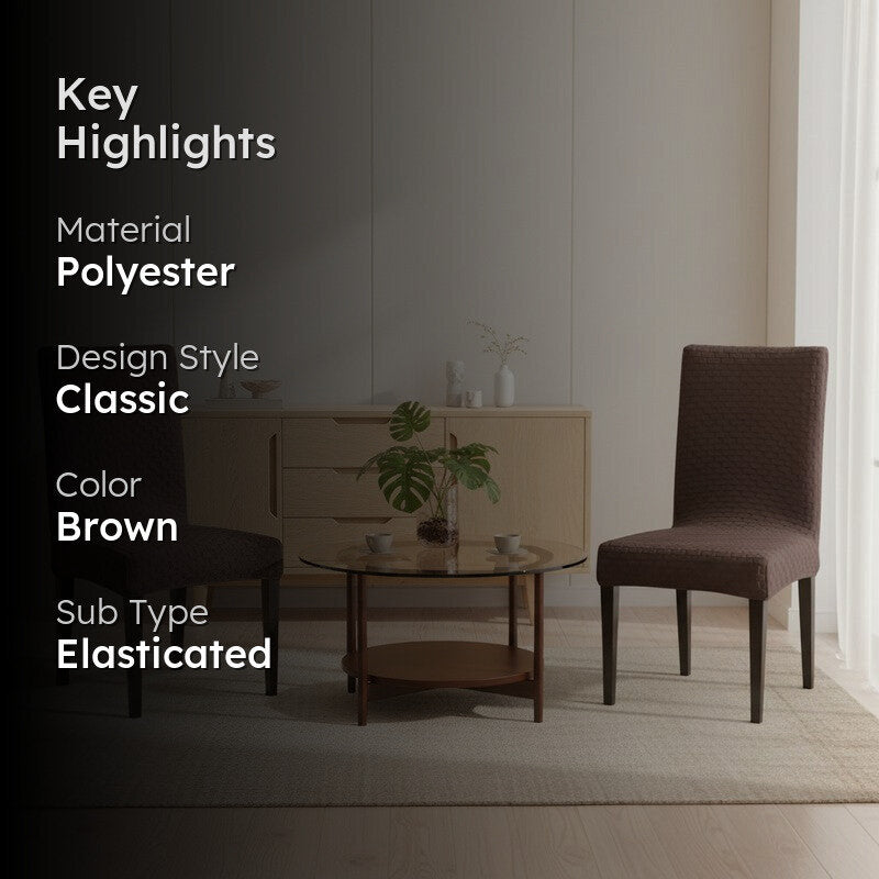 Nexo Neat Fit Chair Cover (Brown) - Set Of Two media 2