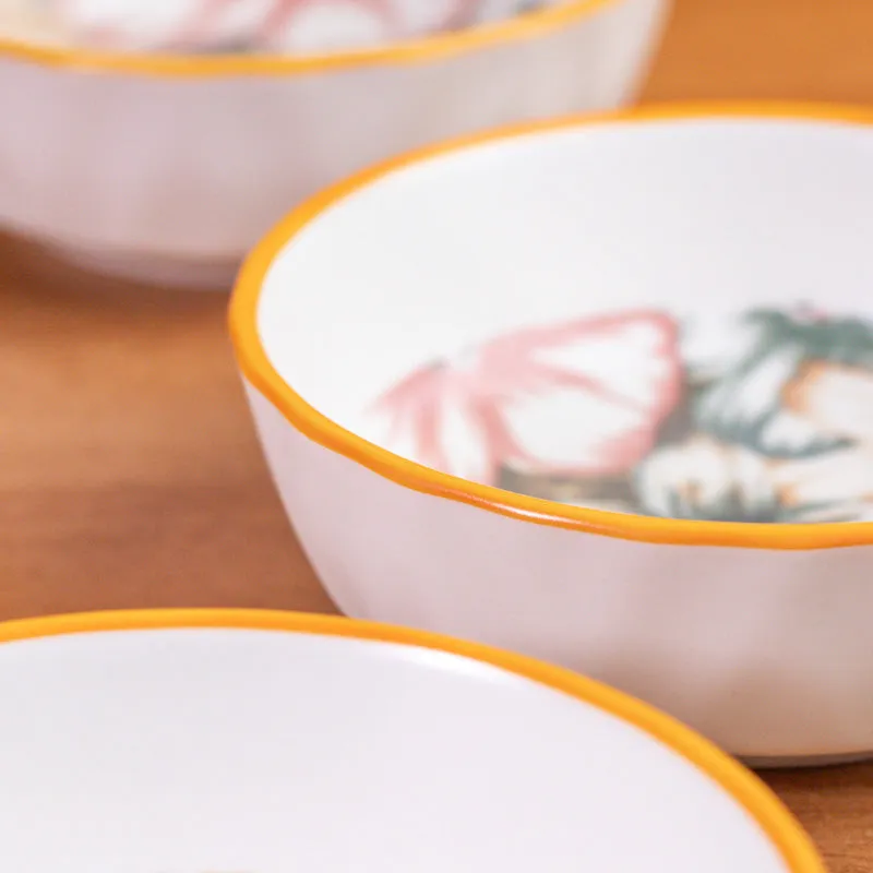 Golden Bloom Porcelain Platter - Four Piece Set media 6