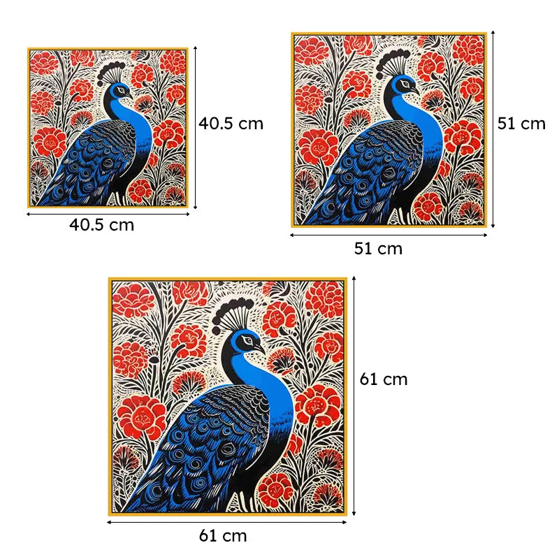 Pop Of Mayura Canvas Wall Art With Frame media 6