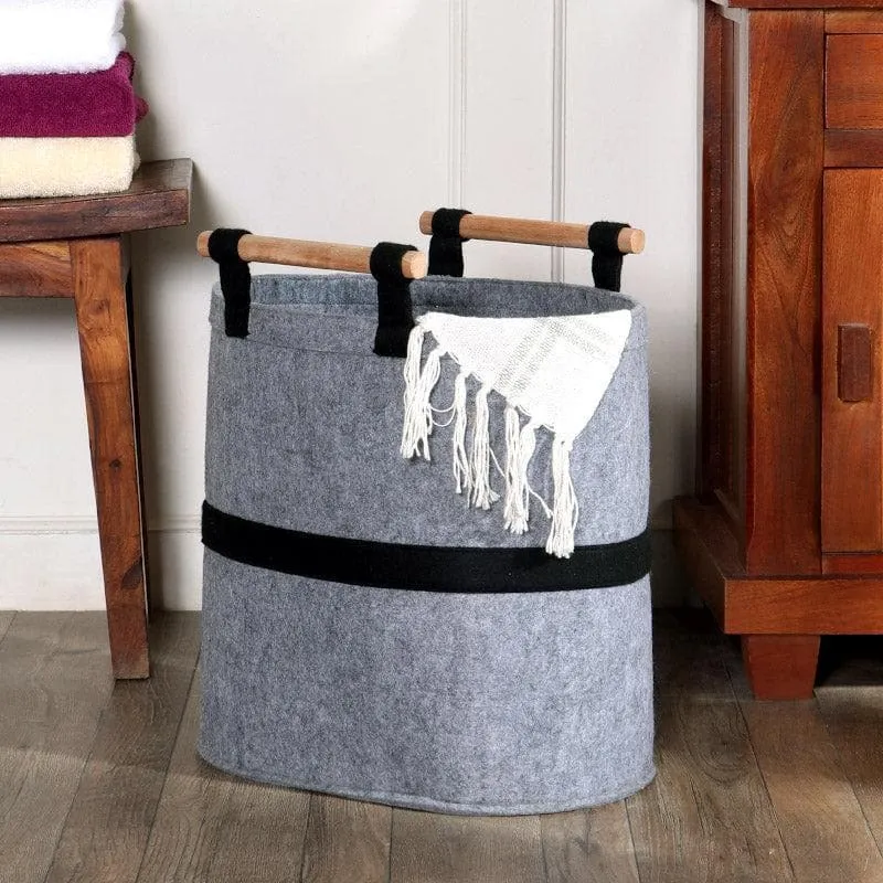 Rayah Felt Laundry Basket media 1