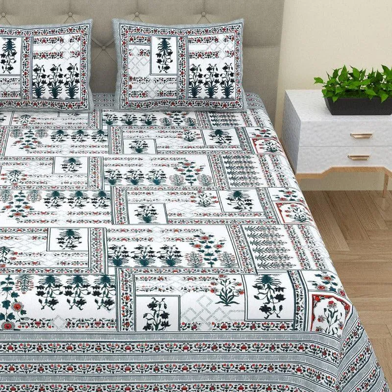 Mira Floral Cotton Bedsheet - 180 TC media 1