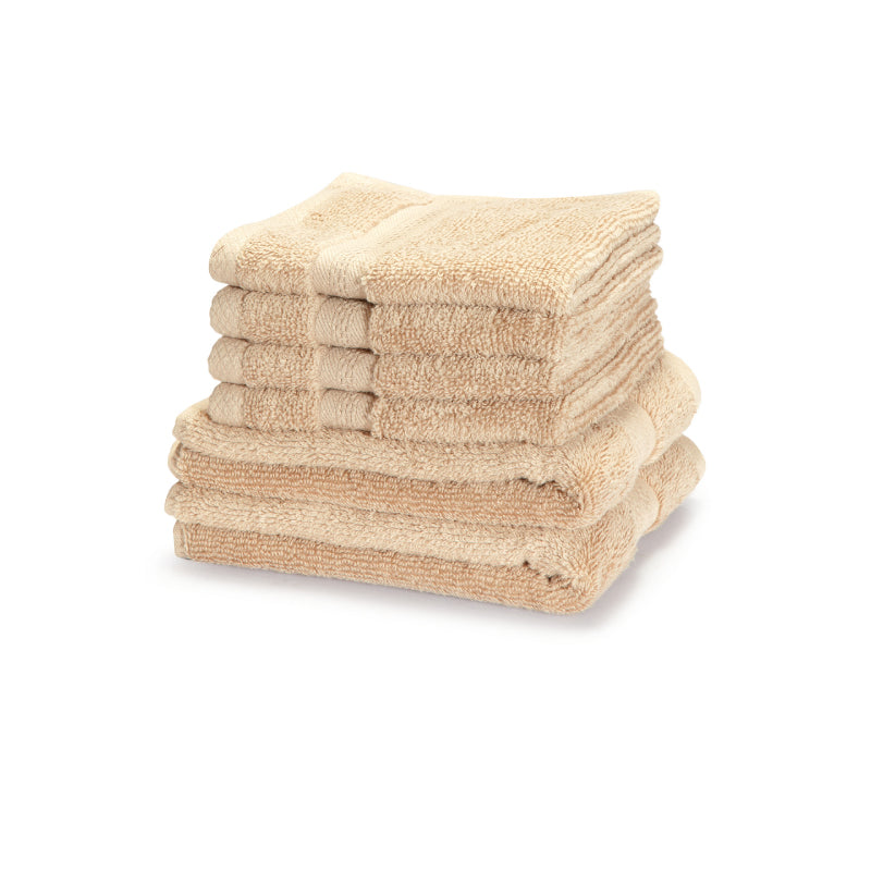 Miorah Hand & Face Towel Combo (Beige) - Six Piece Set media 3