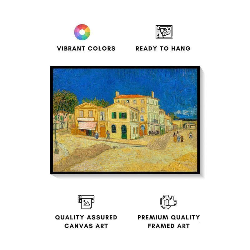 The Yellow House Canvas Painting By Vincent Van Gogh - Black Frame media 4