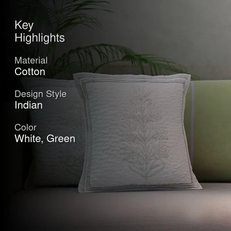 India Circus Wild Rock Lily Tufted Cotton Cushion Cover - Set Of Two media 2