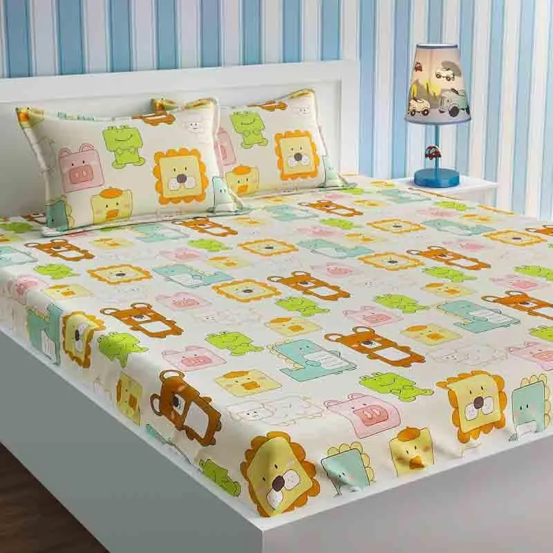 Animated Animals Cotton Bedsheet - 210 TC media 3