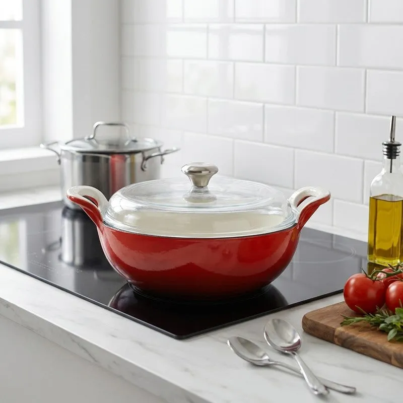 Cumin Co Enamel Cast Iron Kadhai (3200 mL) - Rust media 1