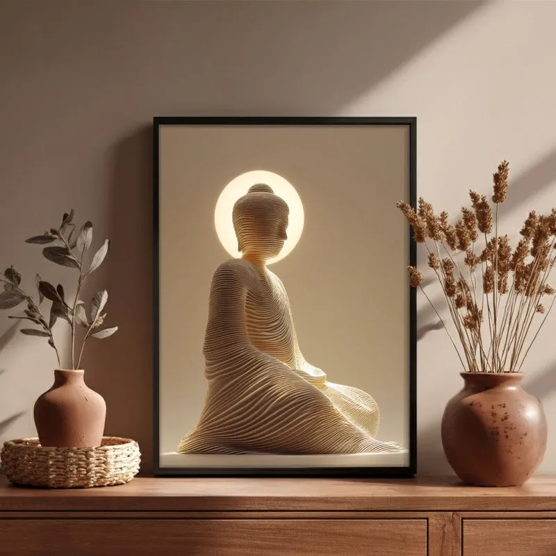 Ascension of the Buddha Archival Paper Wall Painting With Black Frame media 6