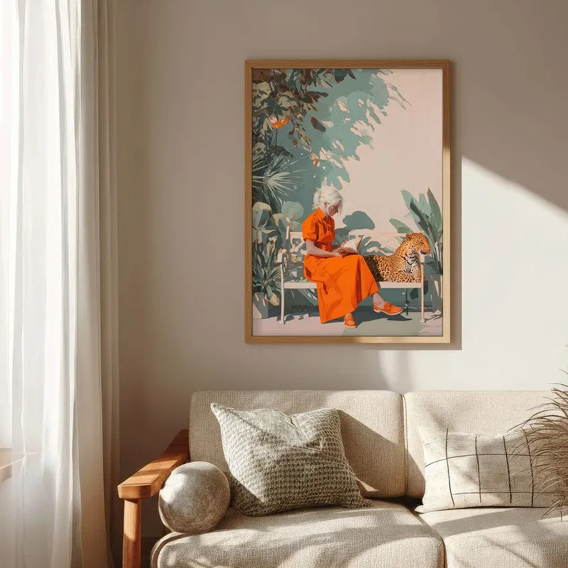 Jungle Solace Canvas Wall Painting - Brown Frame media 6