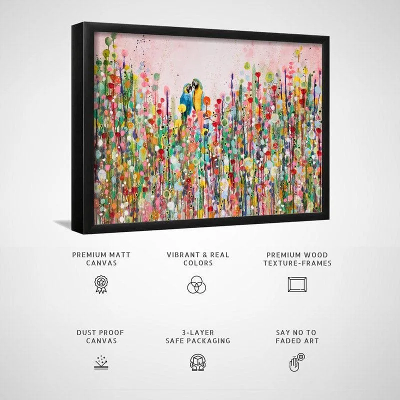 Love Feathers Canvas Wall Painting - Black Frame media 5