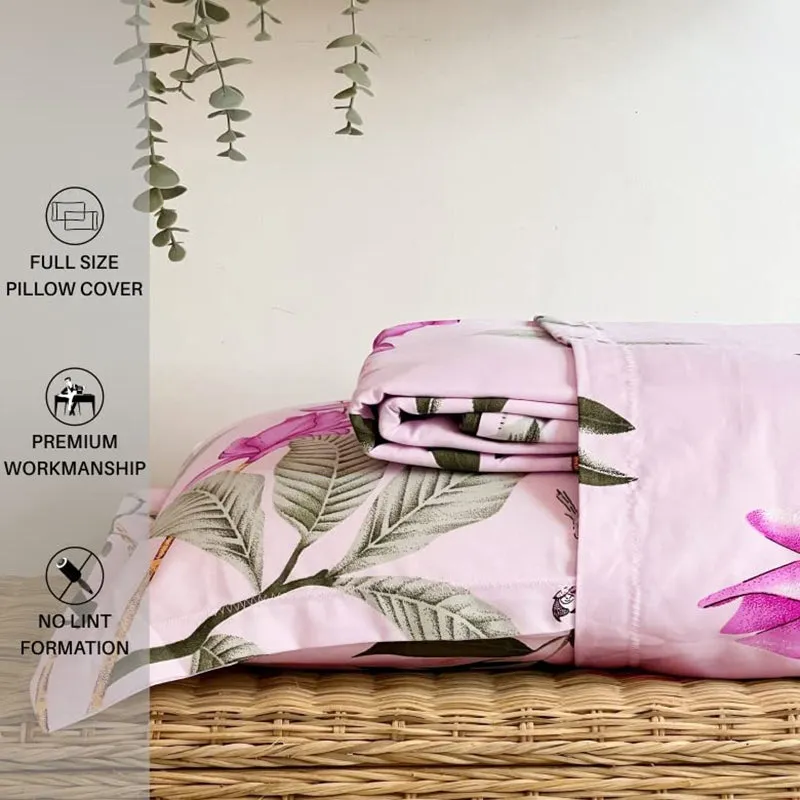 Urban Space Bloom Ray Rose Pink Cotton Bedsheet - 200 TC media 5