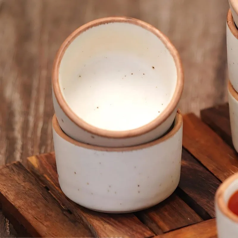 Savora Ceramic Dip Bowls (White,40 mL Each) - Set Of Two media 4