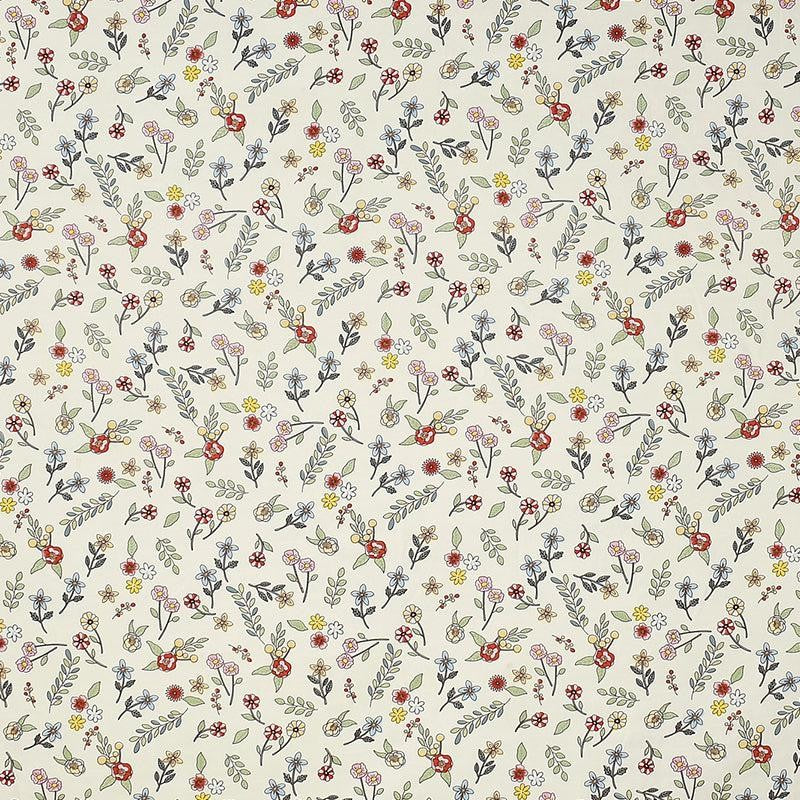 Fleur Floral Microfiber Bedsheet (White & Green) - 130 GSM media 5