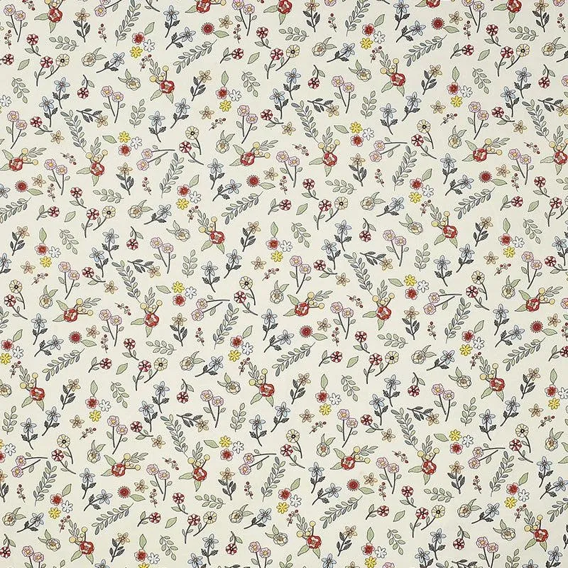 Fleur Floral Microfiber Bedsheet (White & Green) - 130 GSM media 5