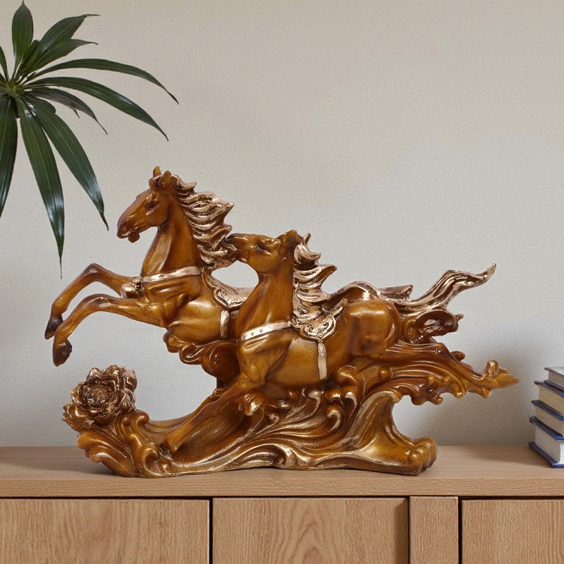 Galloping Horses Polyresin Showpiece