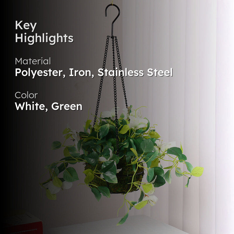 Peternia Artificial Hanging Bougainvillaea - White media 2
