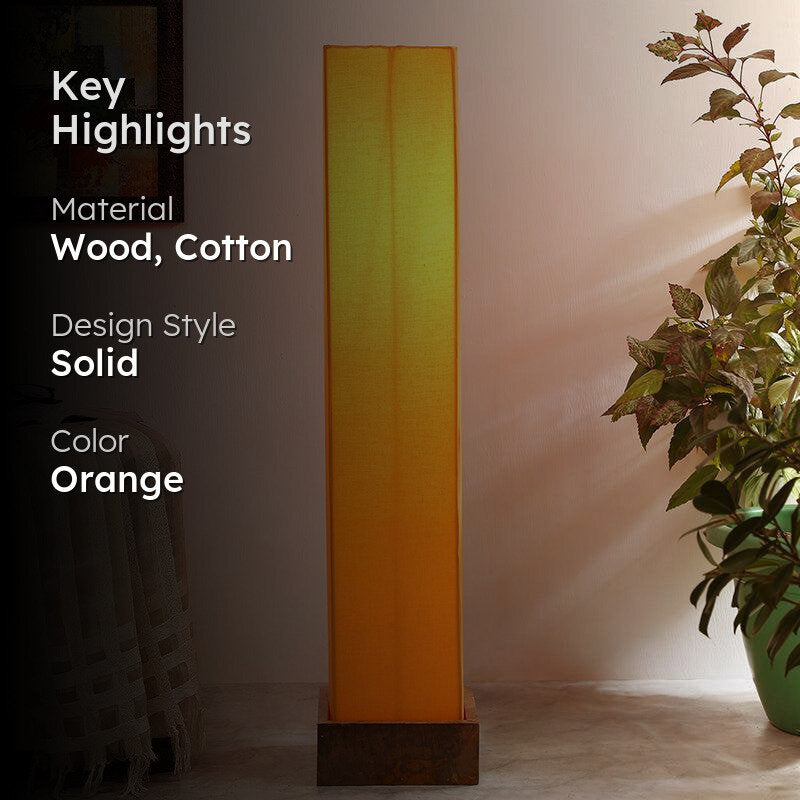Aamiya Wooden Tower Floor Lamp - Yellow media 2